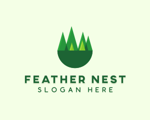 Modern Forest Trees logo design