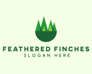 Modern Forest Trees logo design