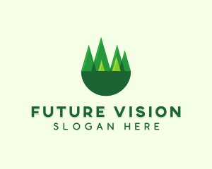 Modern Forest Trees logo design