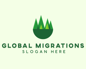 Modern Forest Trees logo design