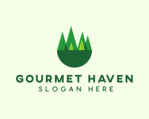 Modern Forest Trees logo design