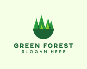 Modern Forest Trees logo design