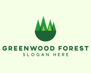 Modern Forest Trees logo design