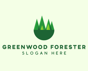 Modern Forest Trees logo design