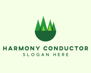 Modern Forest Trees logo design