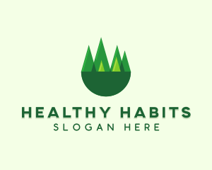 Modern Forest Trees logo design