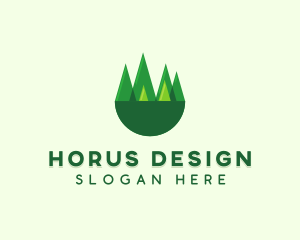 Modern Forest Trees logo design