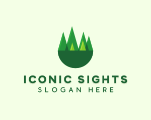 Modern Forest Trees logo design