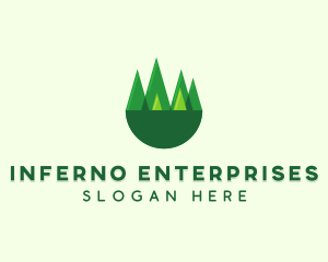 Modern Forest Trees logo design