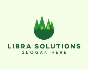 Modern Forest Trees logo design