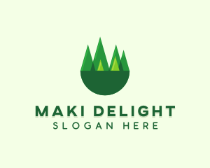 Modern Forest Trees logo design