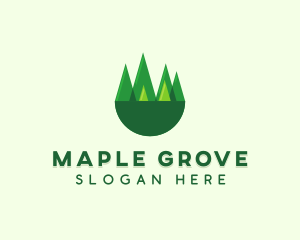 Modern Forest Trees logo design