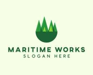 Modern Forest Trees logo design