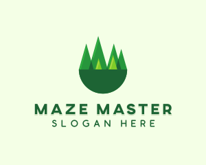 Modern Forest Trees logo design