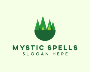 Modern Forest Trees logo design