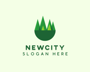 Modern Forest Trees logo design