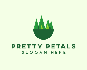 Modern Forest Trees logo design