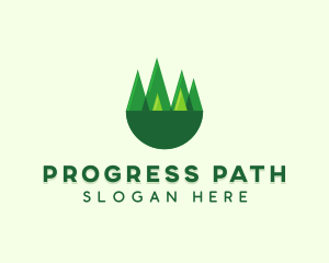 Modern Forest Trees logo design