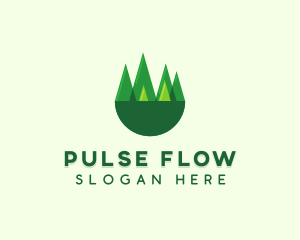 Modern Forest Trees logo design