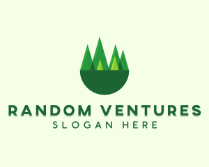 Modern Forest Trees logo design