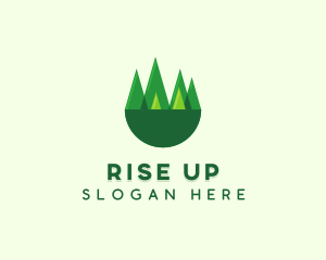 Modern Forest Trees logo design