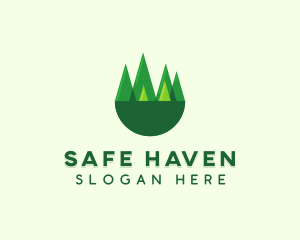 Modern Forest Trees logo design