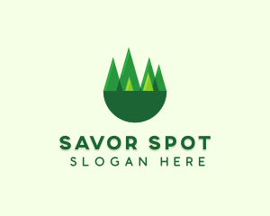 Modern Forest Trees logo design