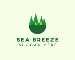 Modern Forest Trees logo design
