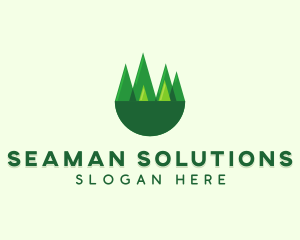 Modern Forest Trees logo design