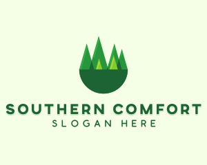 Modern Forest Trees logo design