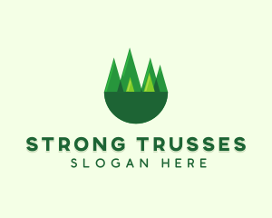 Modern Forest Trees logo design