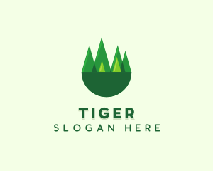 Modern Forest Trees logo design