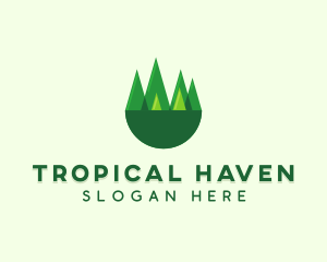 Modern Forest Trees logo design