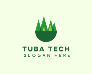 Modern Forest Trees logo design