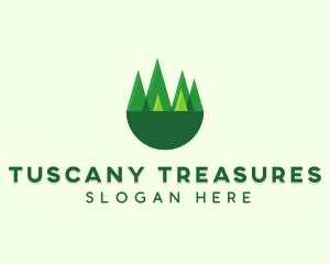 Modern Forest Trees logo design