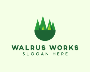 Modern Forest Trees logo design