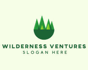 Modern Forest Trees logo design