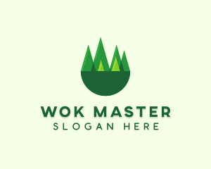 Modern Forest Trees logo design