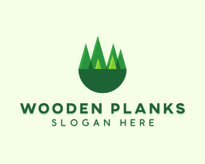 Modern Forest Trees logo design