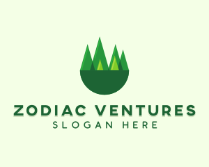 Modern Forest Trees logo design