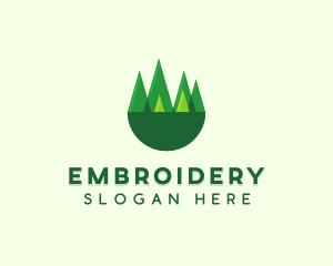 Modern Forest Trees logo design