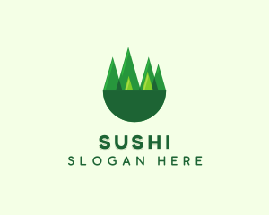 Modern Forest Trees logo design