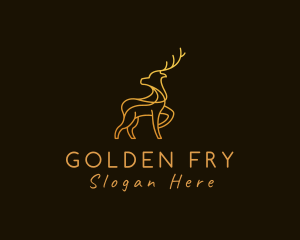 Golden Monoline Deer logo design