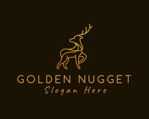 Golden Monoline Deer logo design