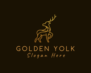 Golden Monoline Deer logo design