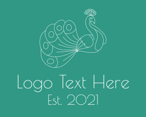 Line - Extravagant Bird Tail logo design