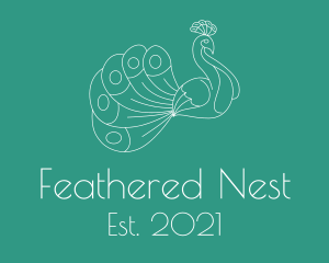 Feathers - Extravagant Bird Tail logo design