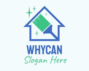 Village - Clean Broom Housekeeper logo design