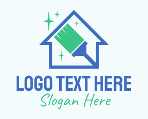 Cleaner - Clean Broom Housekeeper logo design