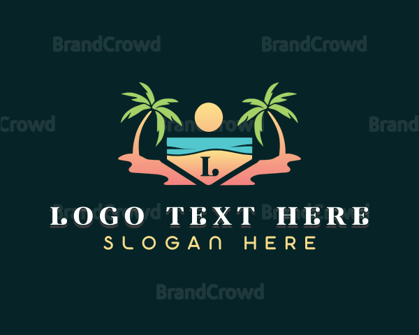 Ocean Tropical Beach Logo